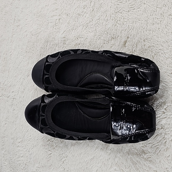 Coach Wenda monogram Black Ballet Flats Size 8 1/2B - Picture 6 of 6